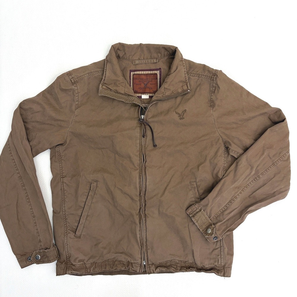 American Eagle y2k Outfitters Jacket Vintage Canvas Workwear Medium Brown